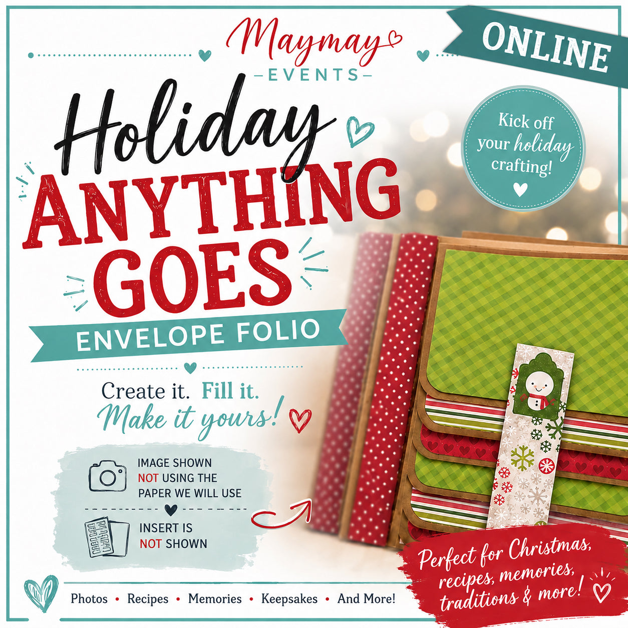 ONLINE - Holiday Anything Goes Envelope Folio — LIVE Online Class