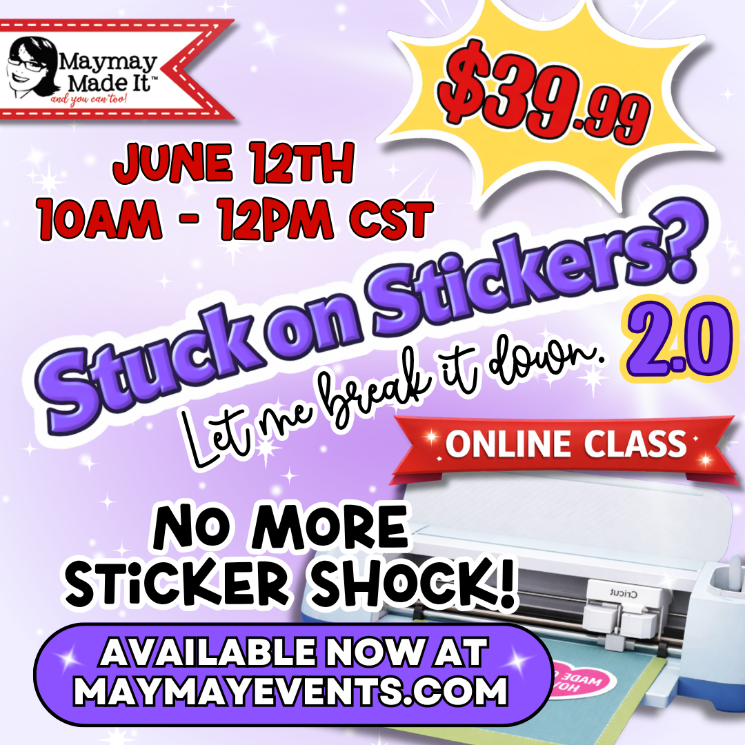 ONLINE - Stuck On Stickers Class June 12th, 2026 10am CDT (Available to watch anytime)